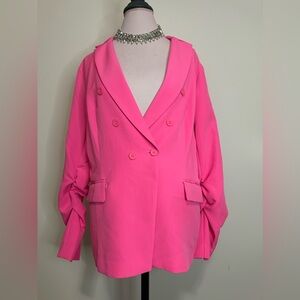 VENUS Women's HotPink Double-Breasted Blazer button blazer in size 12